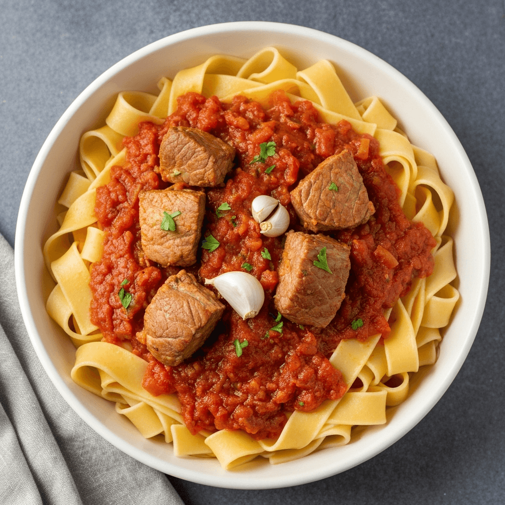 Slow Cooker Garlic & Herb Pork Shoulder Ragu with Pappardelle