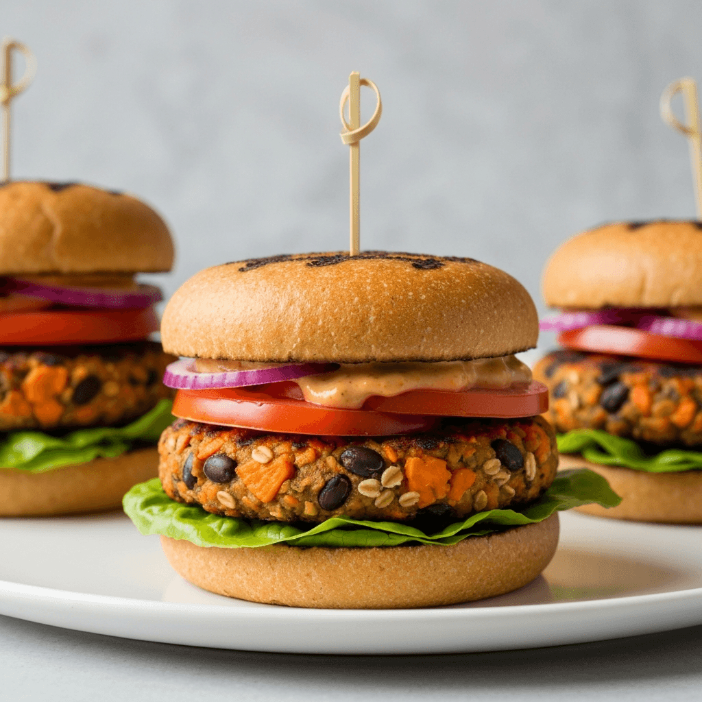 Sweet Potato and Black Bean Burgers with Chipotle Aioli