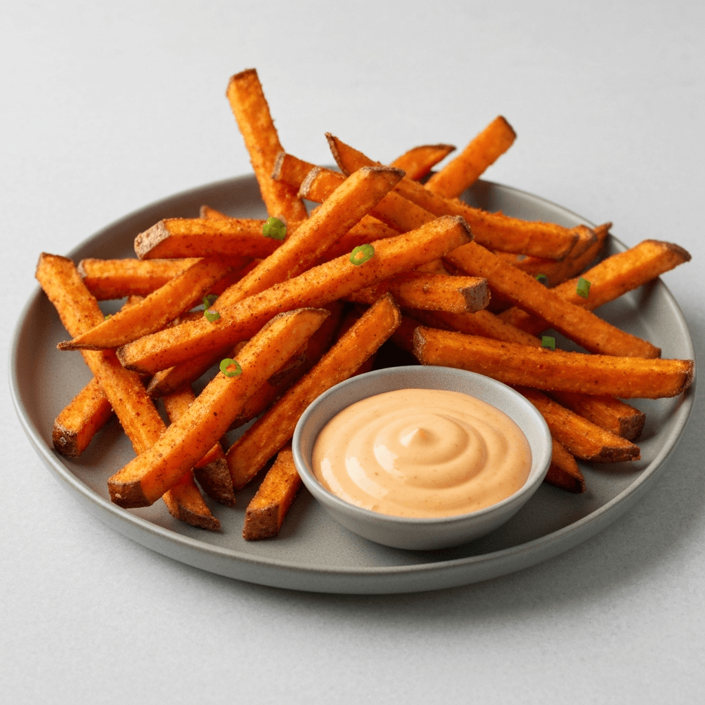 Korean Sweet Potato Fries with Spicy Mayo