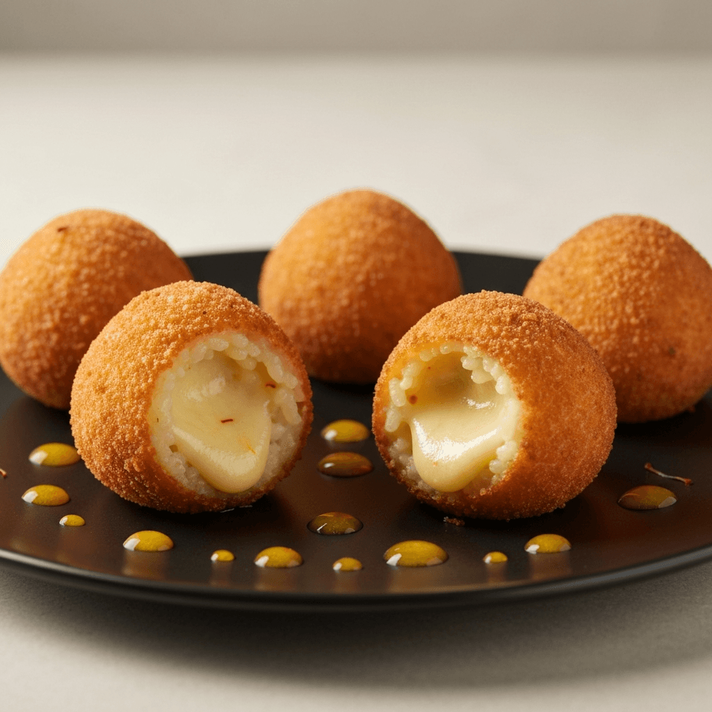 Saffron Arancini with Manchego Filling