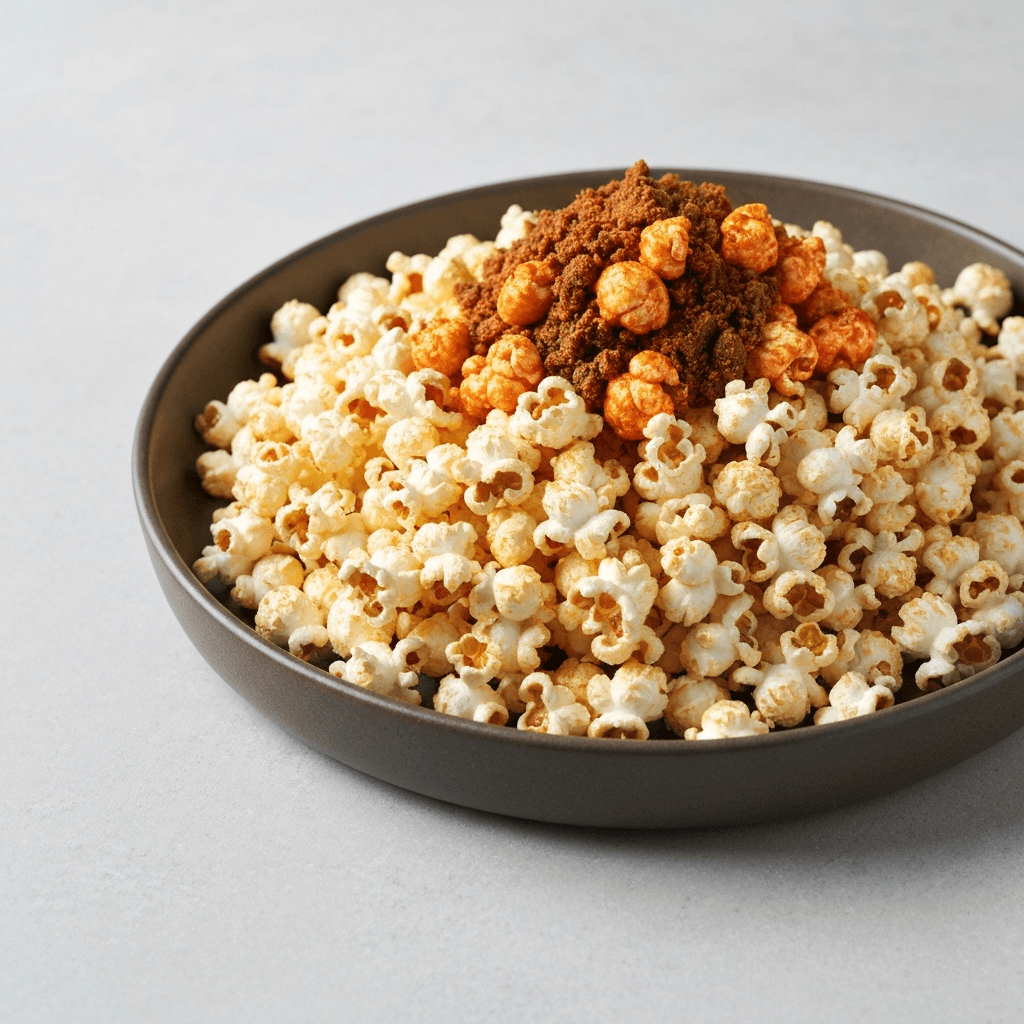 Bobotie-Spiced Popcorn with Apricot Dust
