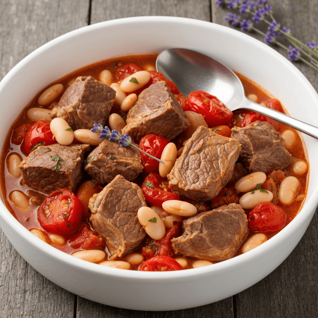 Provençal Lamb and White Bean Stew with Lavender
