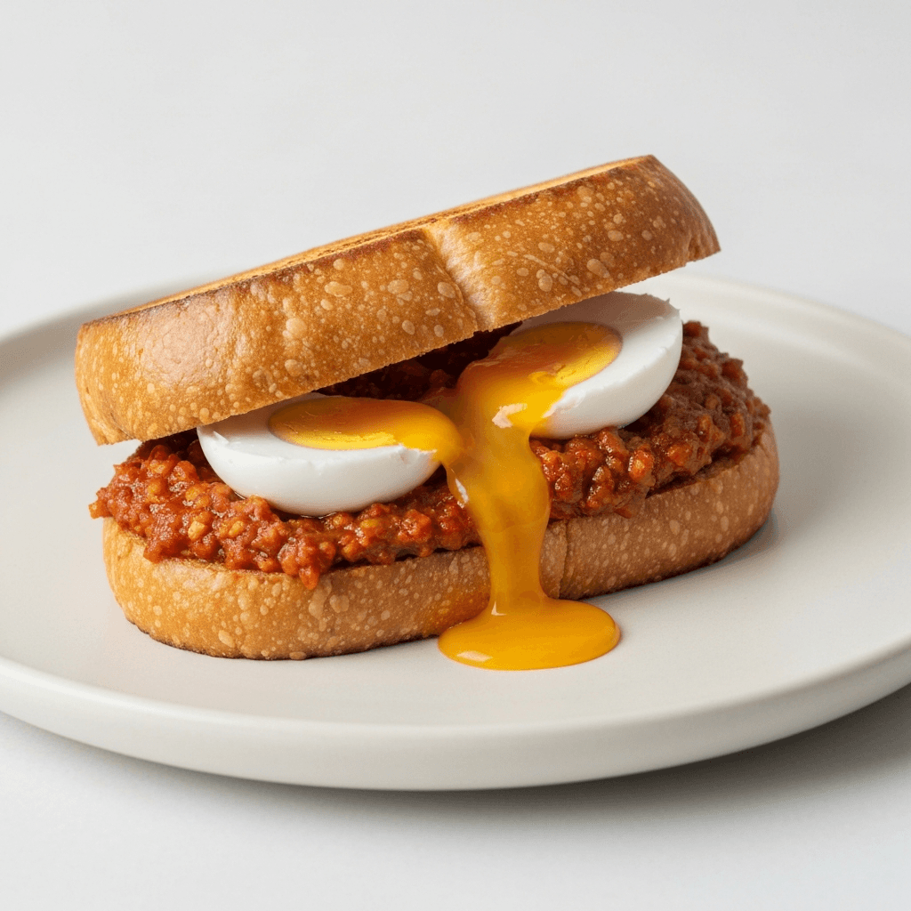 Chili Crab & Salted Egg Yolk Sourdough Toastie