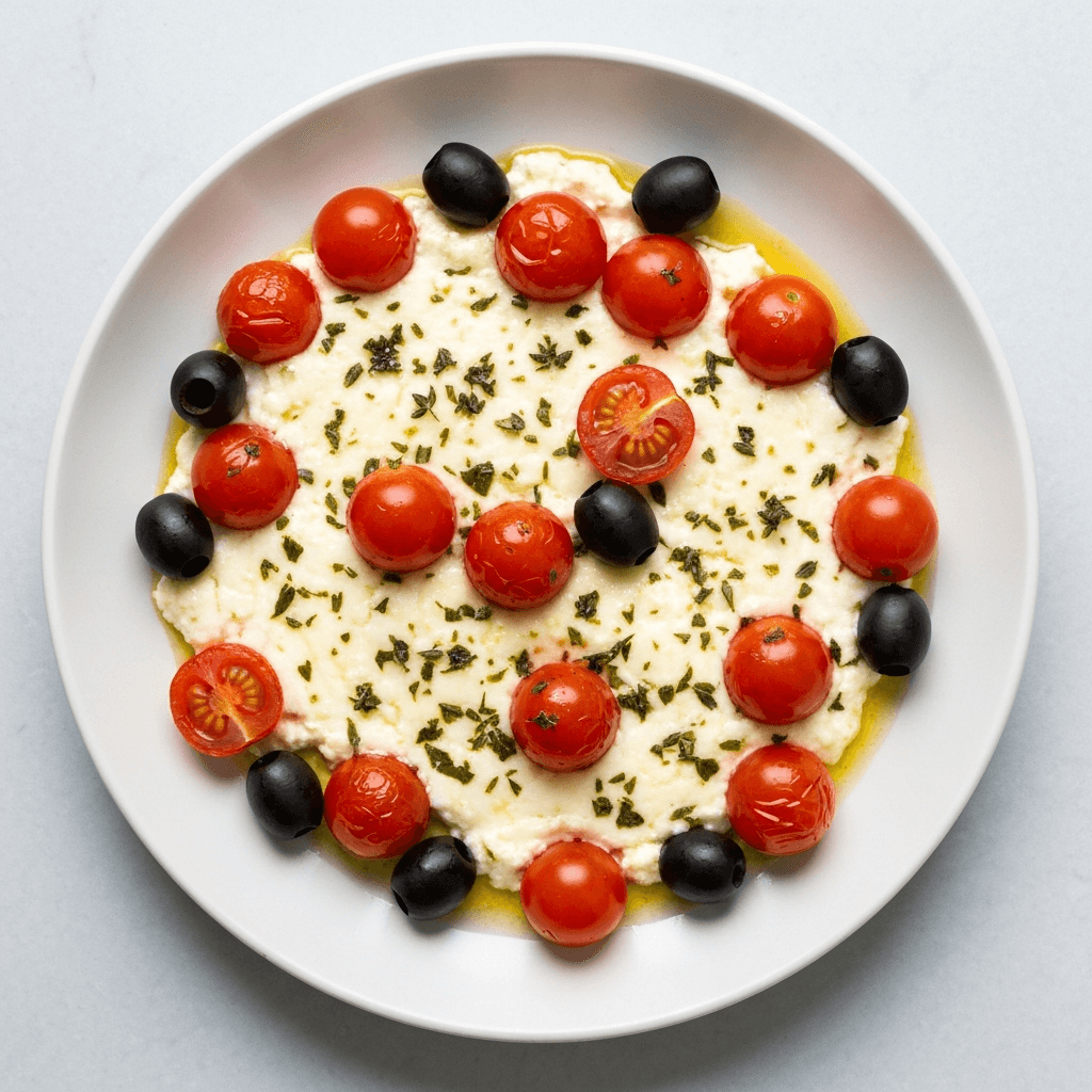 Baked Feta with Cherry Tomatoes, Olives, and Herbs