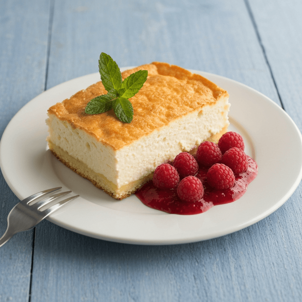 Lemon Ricotta Cake with Raspberry Coulis