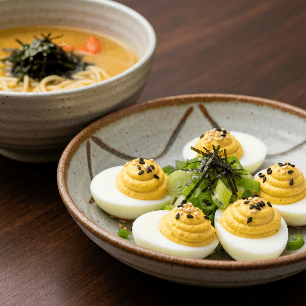 Miso Ramen Deviled Eggs