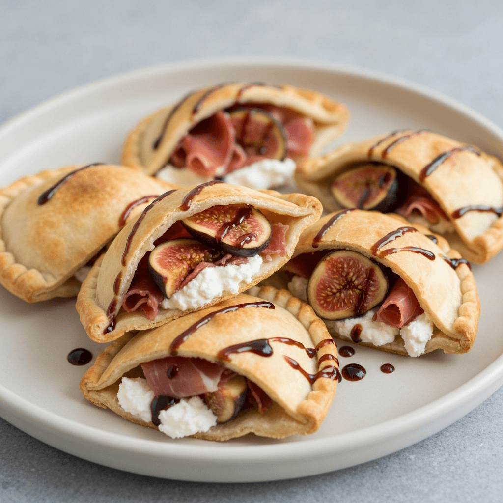 Fig & Prosciutto Empanadas with Balsamic Glaze