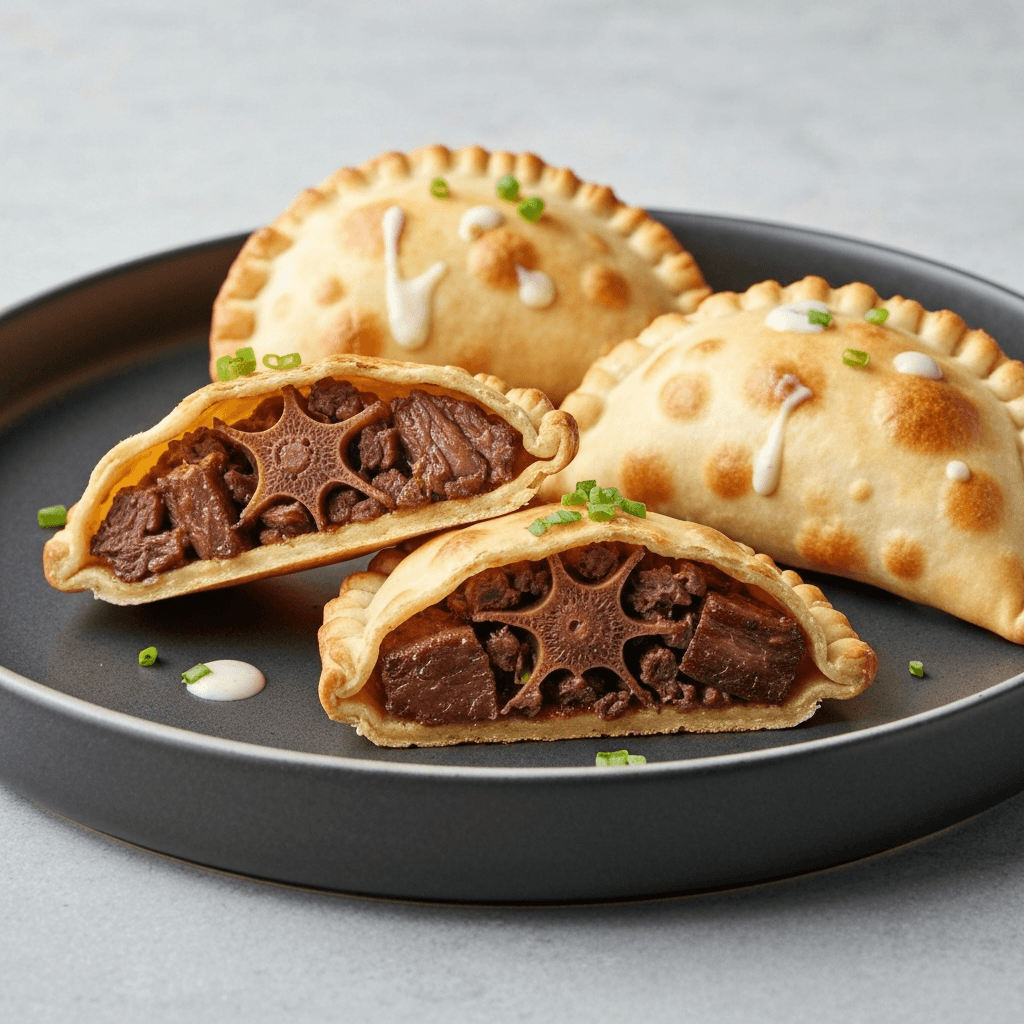 Oxtail & Guinness Empanadas with Horseradish Cream
