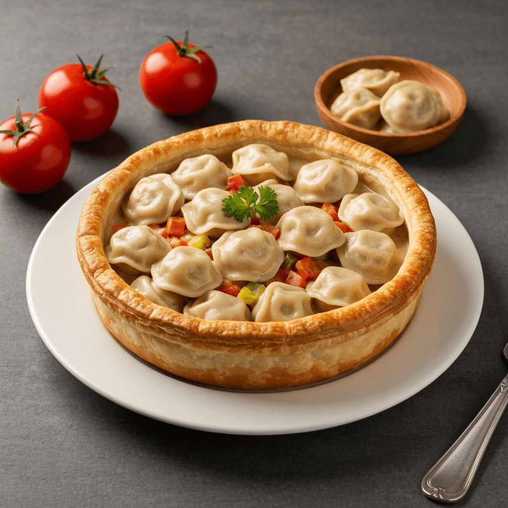 Pelmeni Pot Pie with Beef and Vegetable Filling