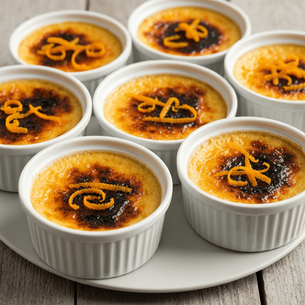 Crema Catalana Tapas with Brûléed Orange Zest