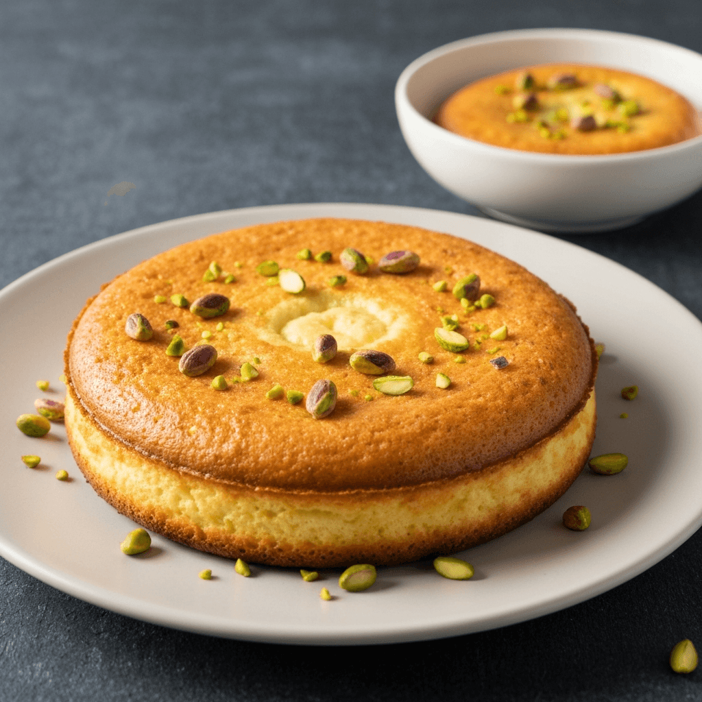 Warm Ricotta Cake with Orange Zest and Pistachios