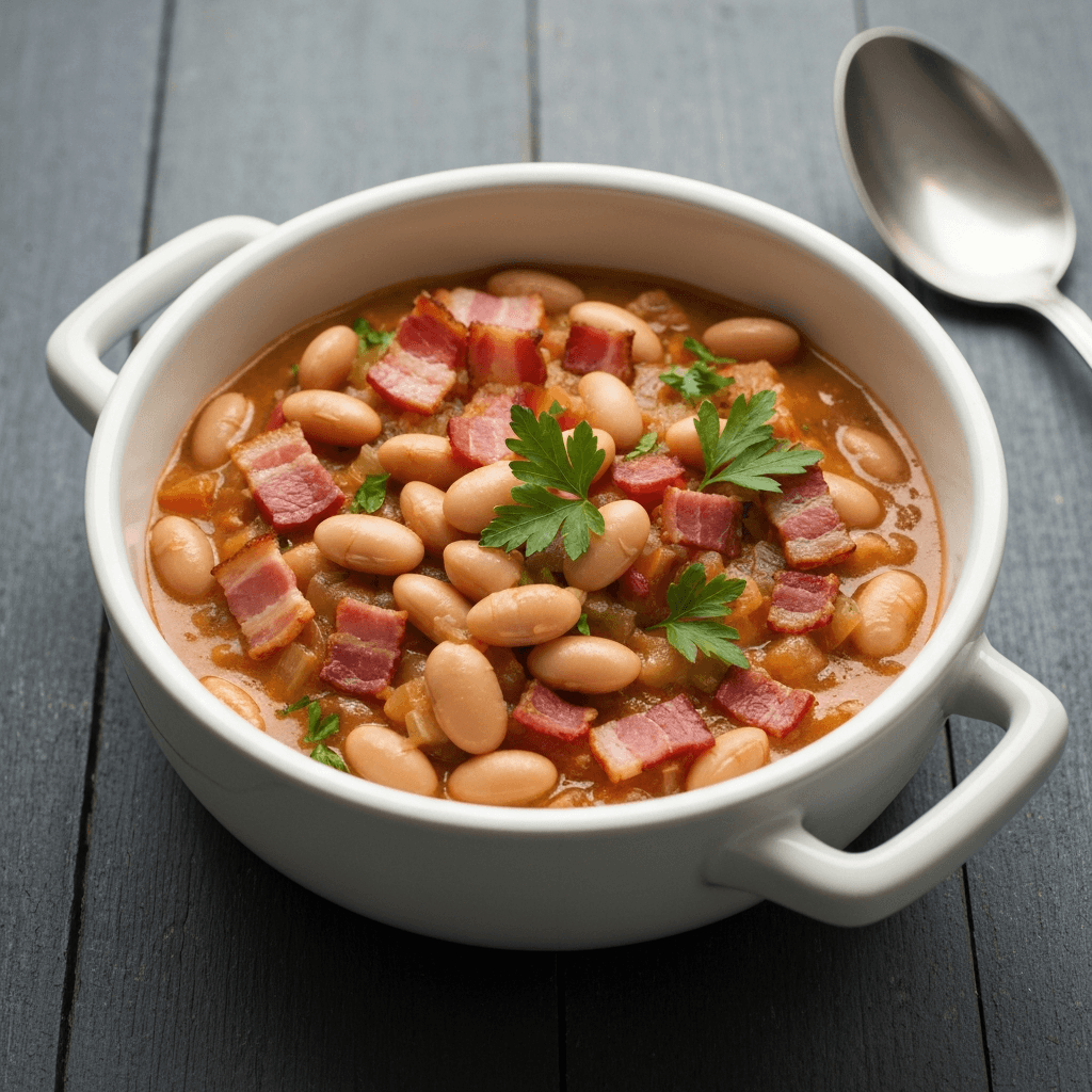 Jersey Bean Crock with Smoked Bacon and Parsley