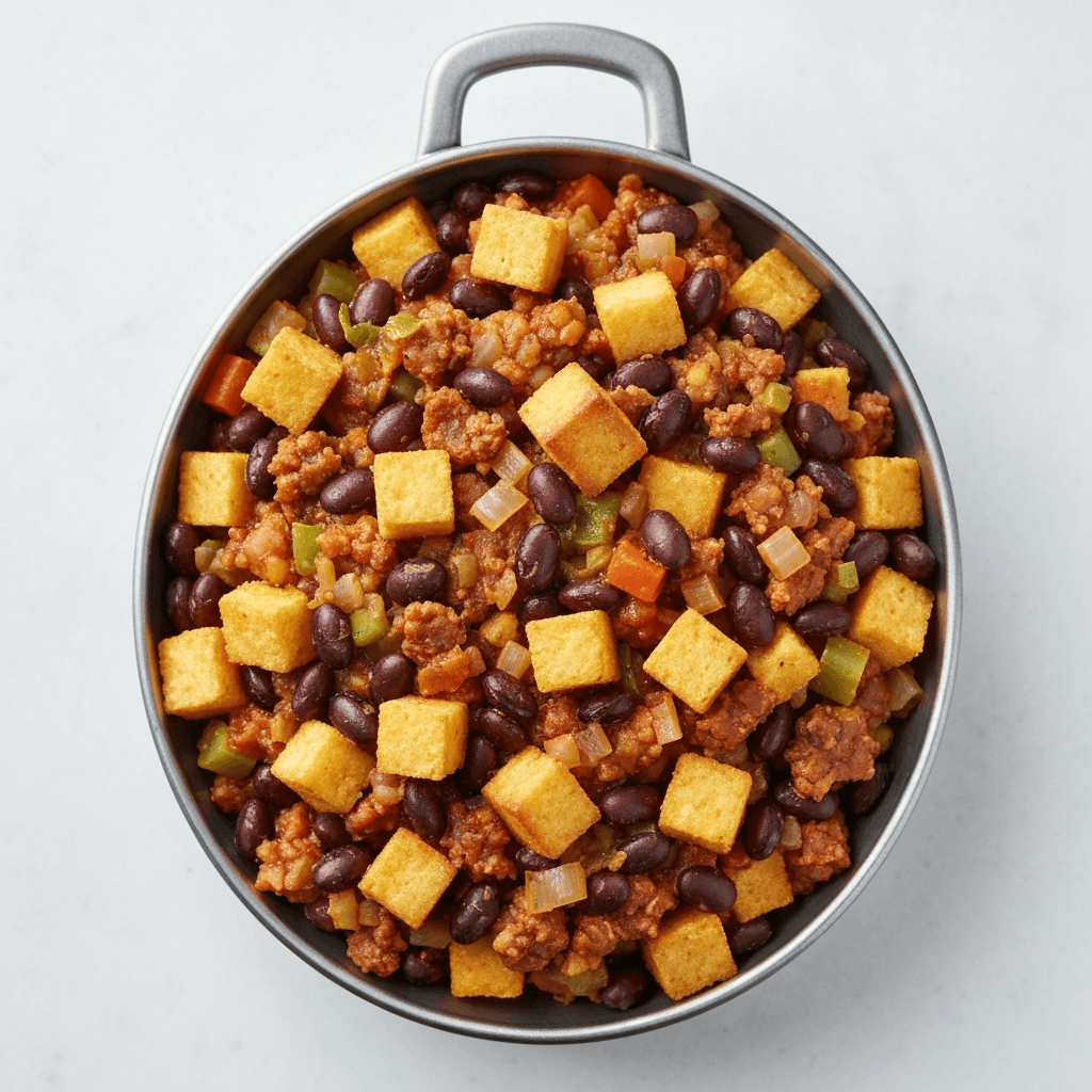 Black Bean and Cornbread Stuffing with Chorizo