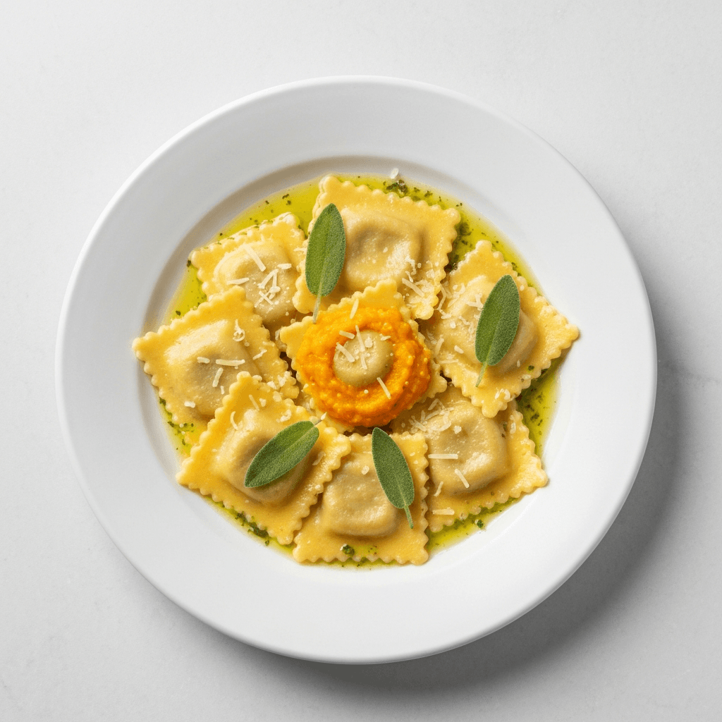Butternut Squash Ravioli with Sage Butter Sauce