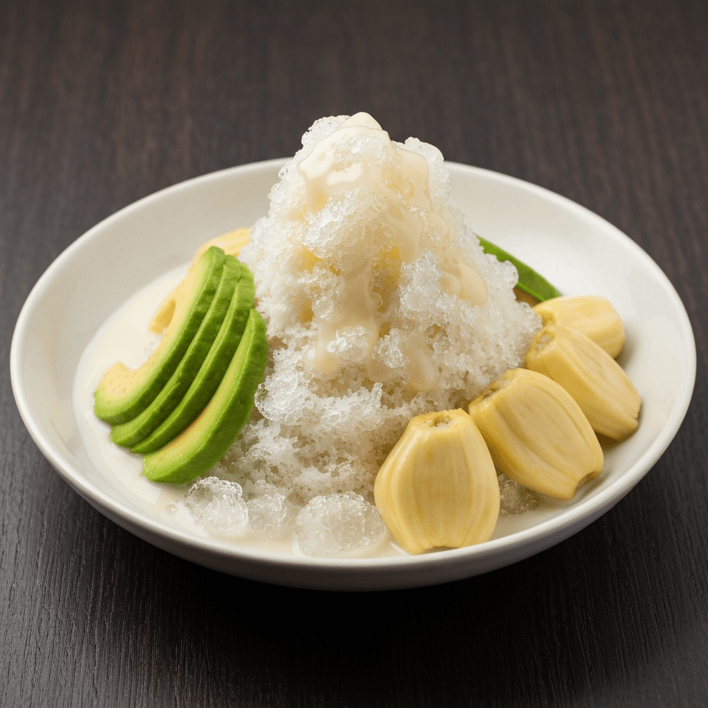 Es Teler (Iced Fruit Cocktail) with Avocado, Coconut, and Jackfruit