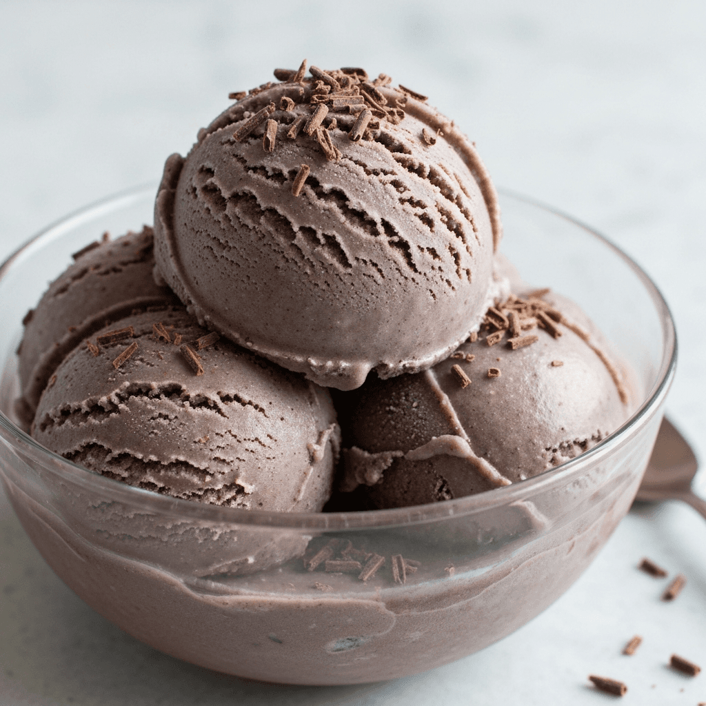 Black Bean Ice Cream with Chocolate Shavings