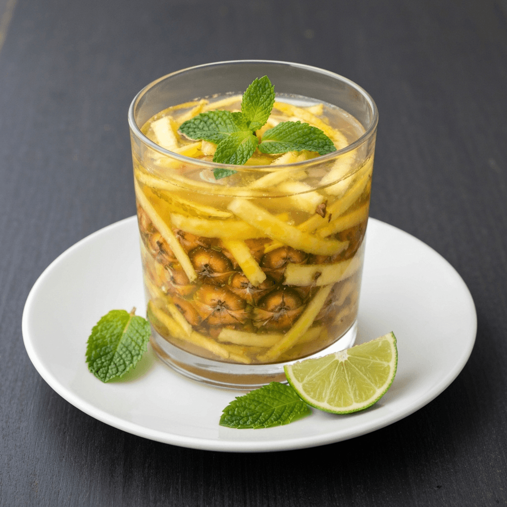 Guarapo de Piña (Colombian Pineapple Drink) with Mint and Lime