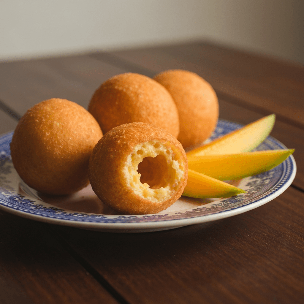 Buñuelos Colombianos (Colombian Cheese Fritters) with Chancaca Syrup