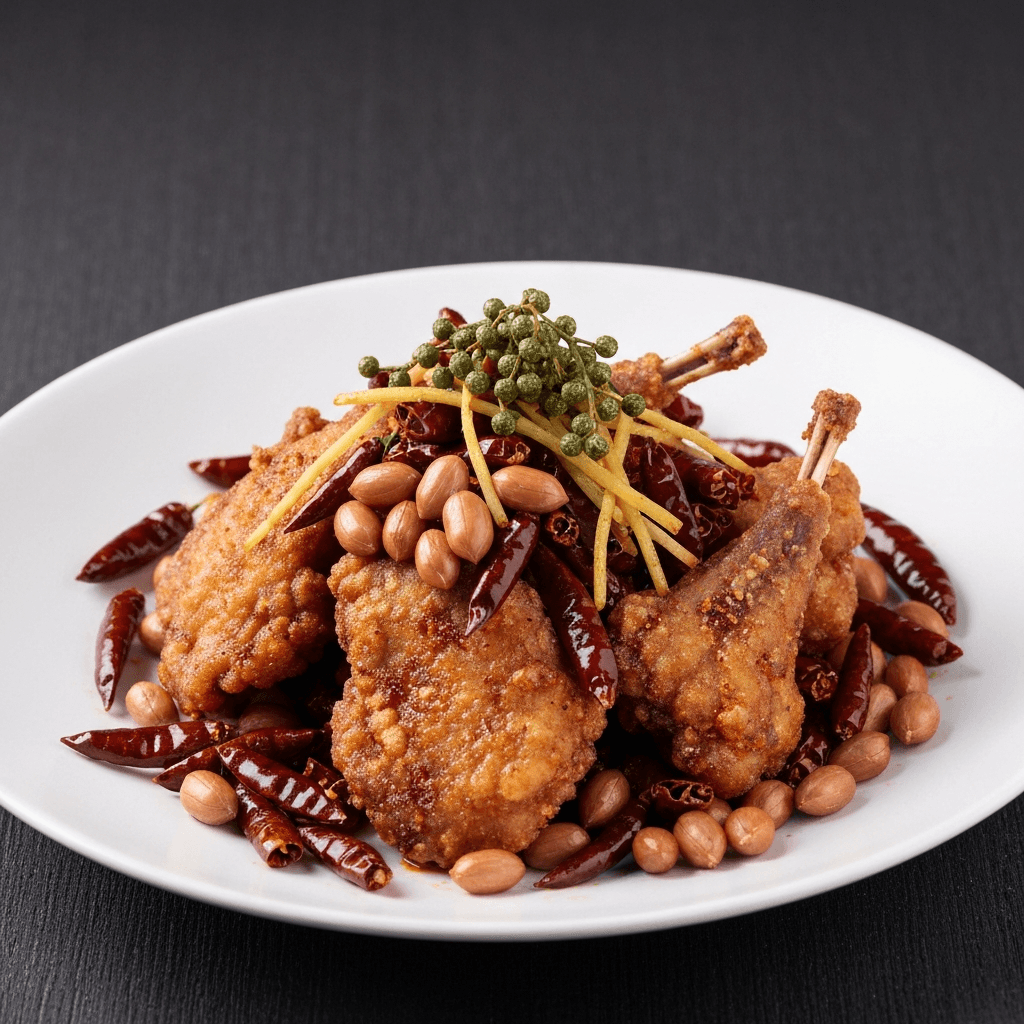 Sichuan Spicy Rabbit with Peanuts and Chilies (La Zi Ji Style)