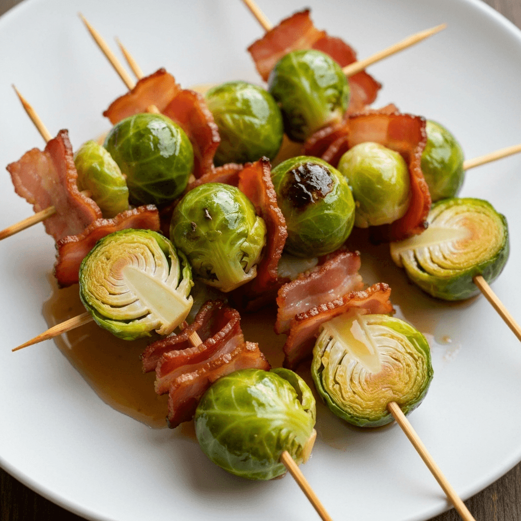 Bacon and Maple Brussels Sprouts Skewers