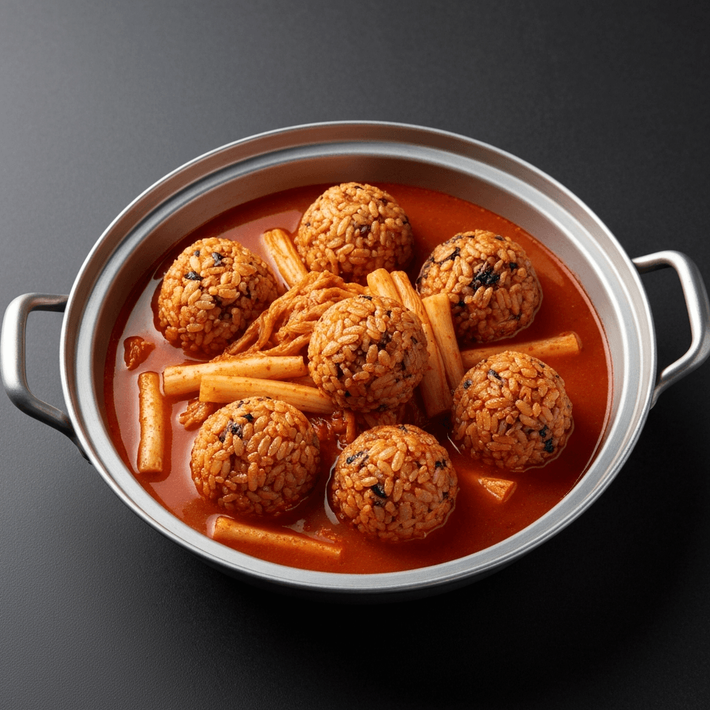Kimchi Fried Rice Balls (Kimchi Bokkeumbap Jumeokbap) Hot Pot