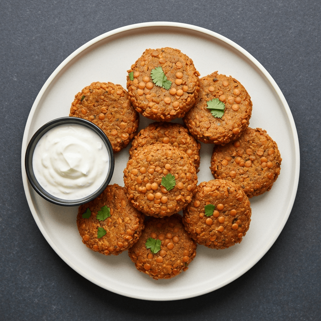 Spicy Red Lentil and Injera Fritters