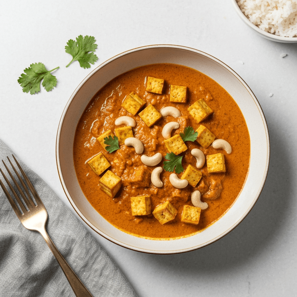 Vegan Butter Chicken with Tofu and Cashew Cream Sauce