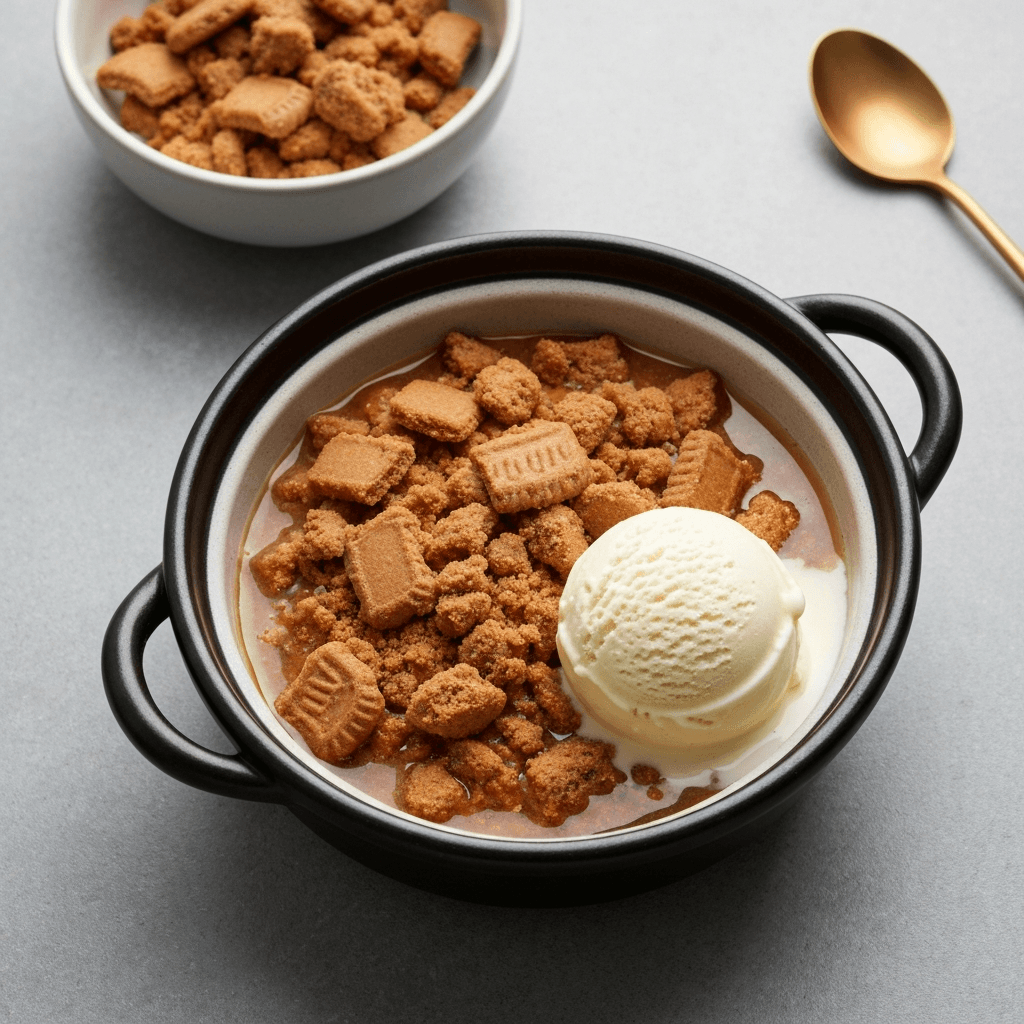 Korean Yakgwa Cookie Crumble Hot Pot with Vanilla Ice Cream