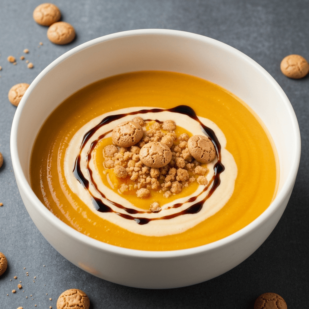 Roasted Butternut Squash Soup with Amaretti Crumble