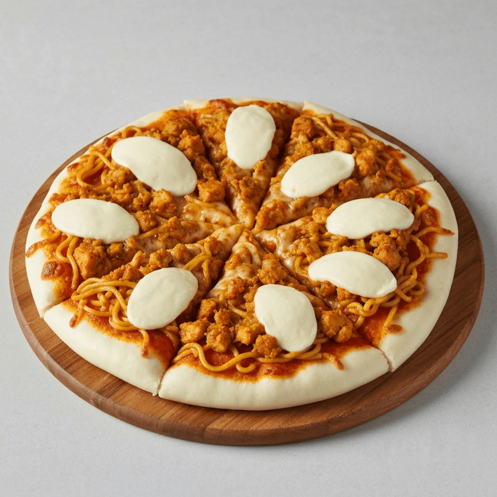 Mantou Pizza with Curry Mee Chicken & Pandan-Infused Mozzarella