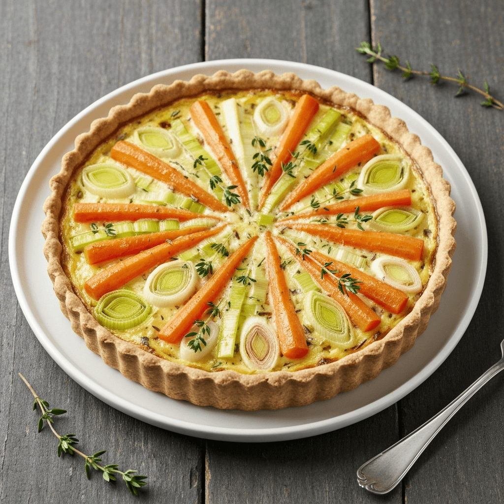 Carrot and Leek Tart with Thyme