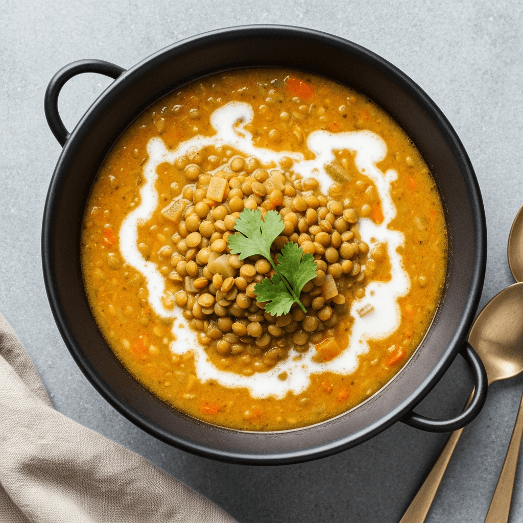 Spiced Lentil and Vegetable Soup with Coconut Milk