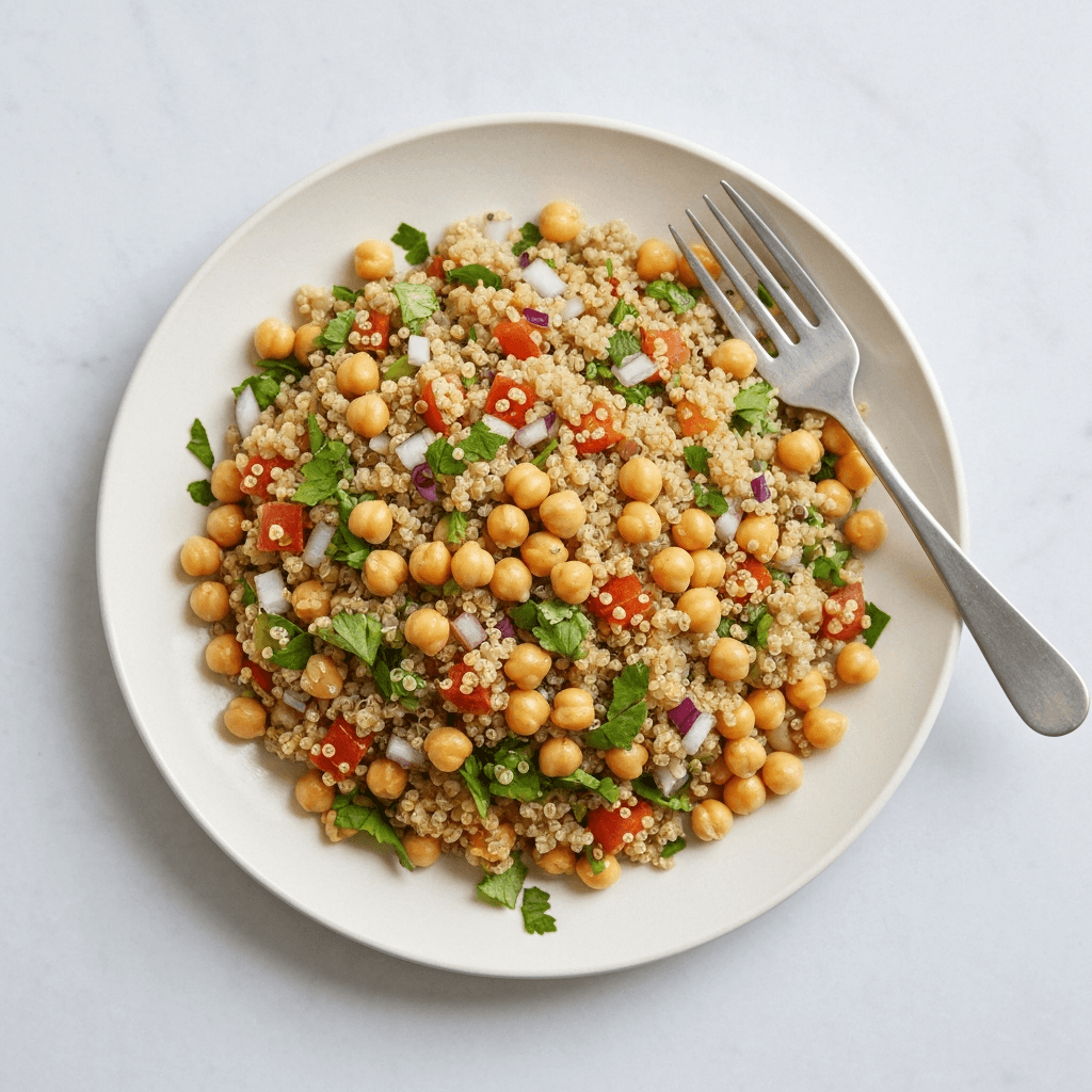 Quinoa Salad with Roasted Vegetables and Chickpeas