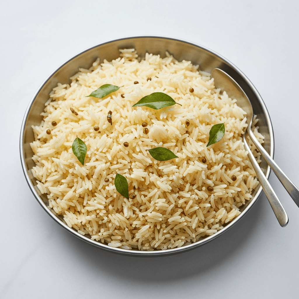Lemon Rice with Mustard Seeds and Curry Leaves