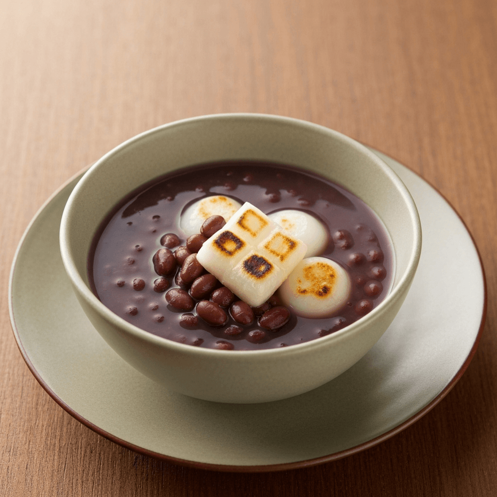 Red Bean Soup (Oshiruko) with Grilled Mochi