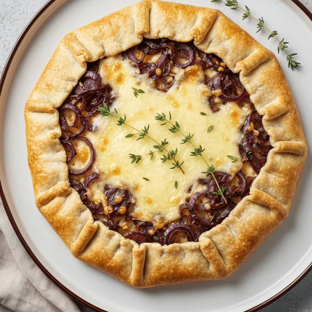 Caramelized Onion and Gruyere Galette with Thyme