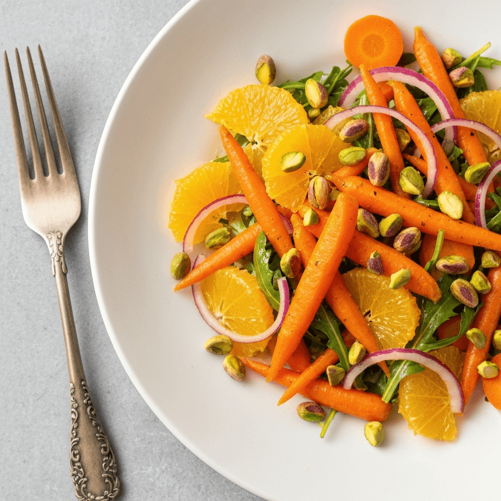Spiced Carrot and Orange Salad with Pistachios