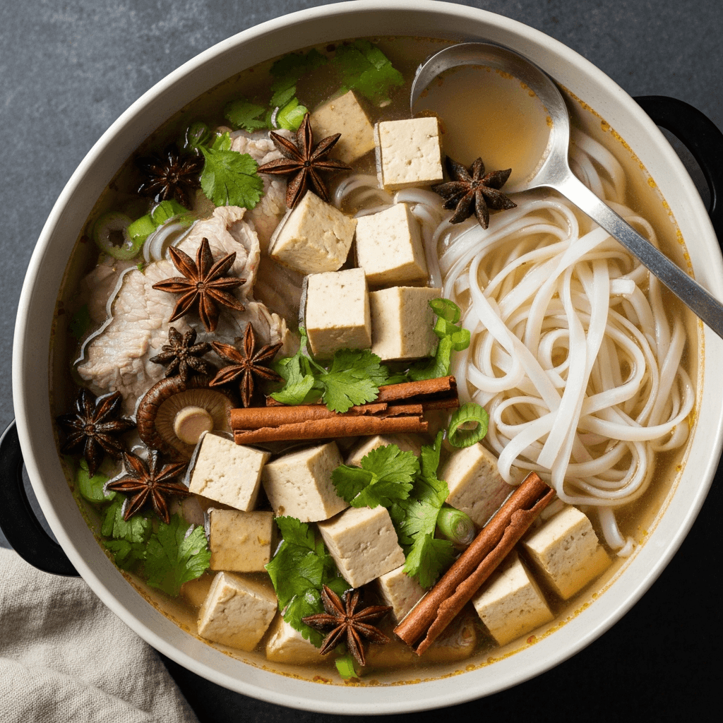 Slow Cooker Vegan Pho with Star Anise and Shiitake Mushrooms