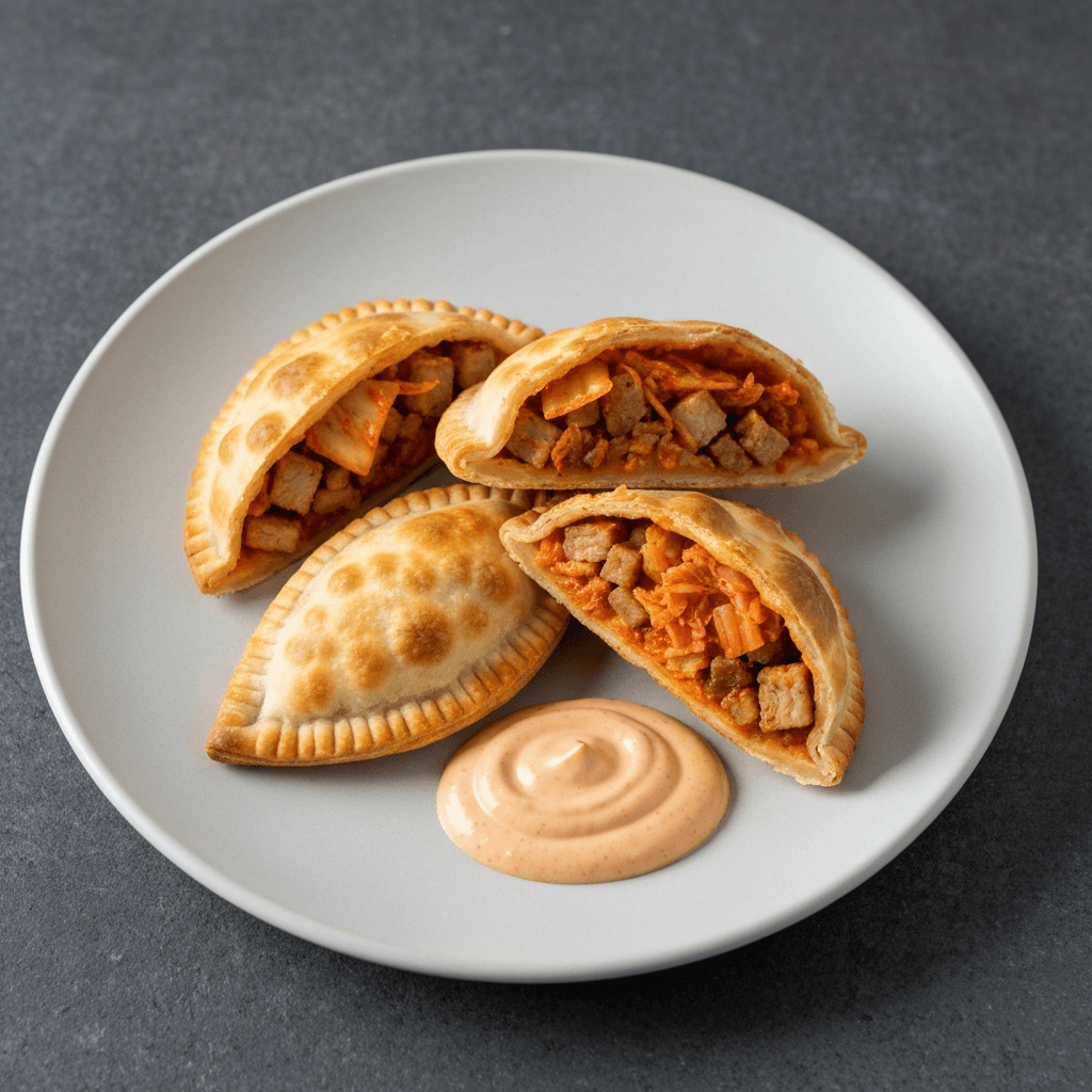 Kimchi & Pork Empanadas with Gochujang Mayo