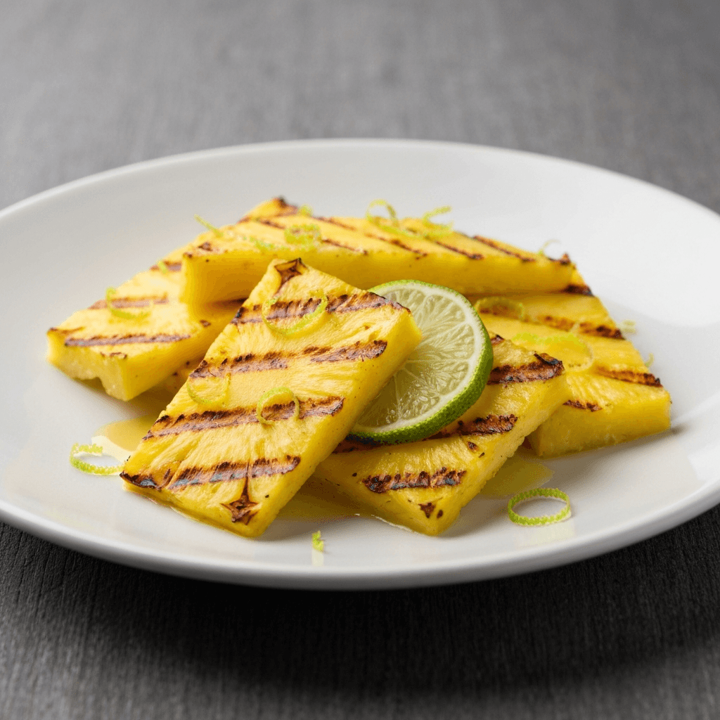 Grilled Pineapple with Lime Zest and a Hint of Chili