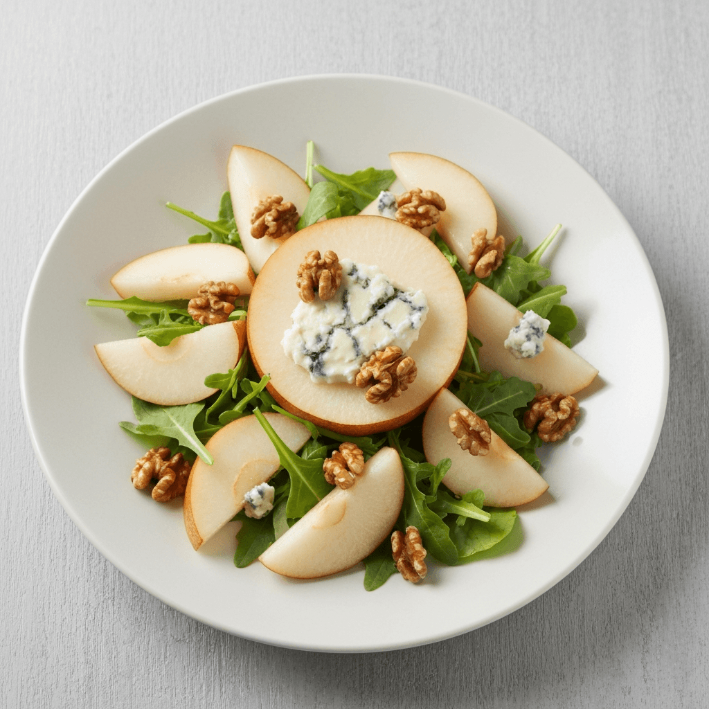 Korean Pear Salad with Gorgonzola and Candied Walnuts