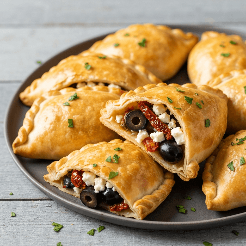 Mediterranean Empanadas with Feta, Olives & Sun-Dried Tomatoes