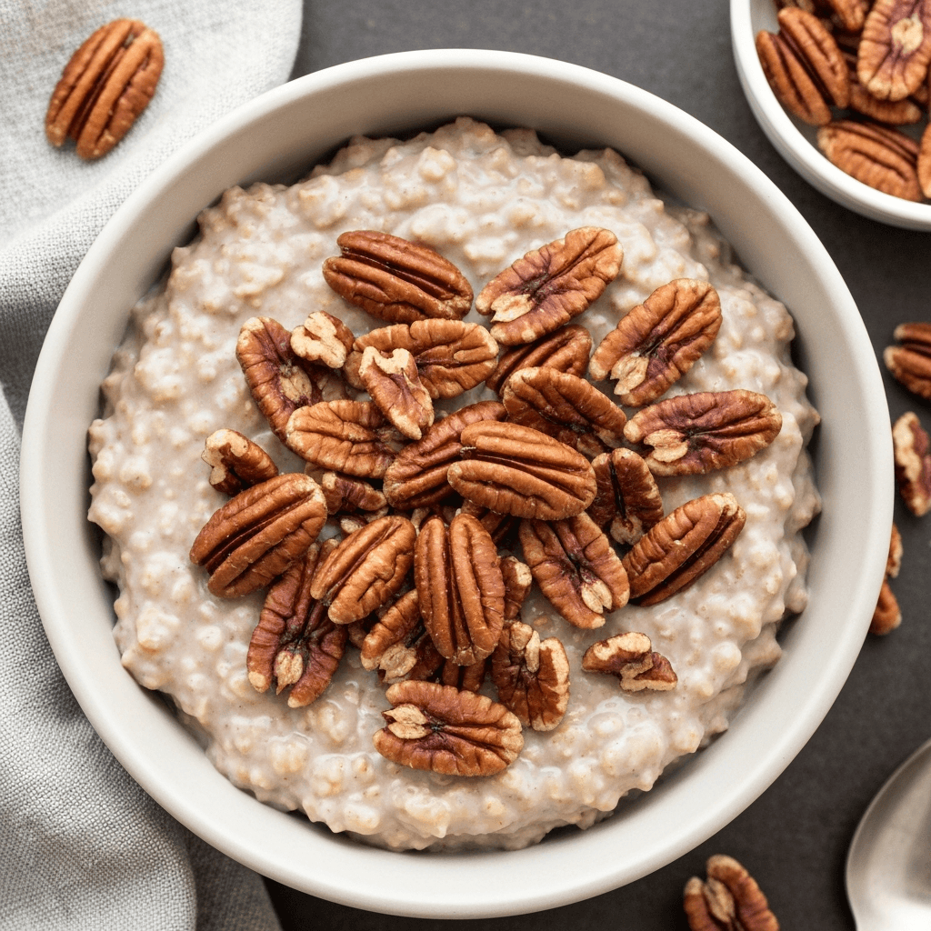 Overnight Oats with Apple Pie Spice and Toasted Pecans