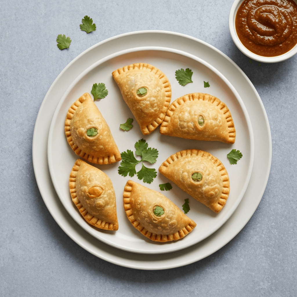 Spicy Samosa Inspired Empanadas with Tamarind Chutney (Vegan)