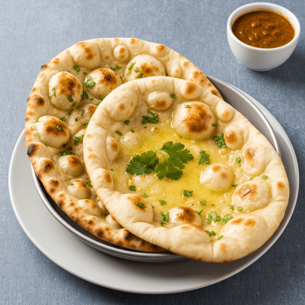 Garlic and Coriander Naan Bread with Ghee