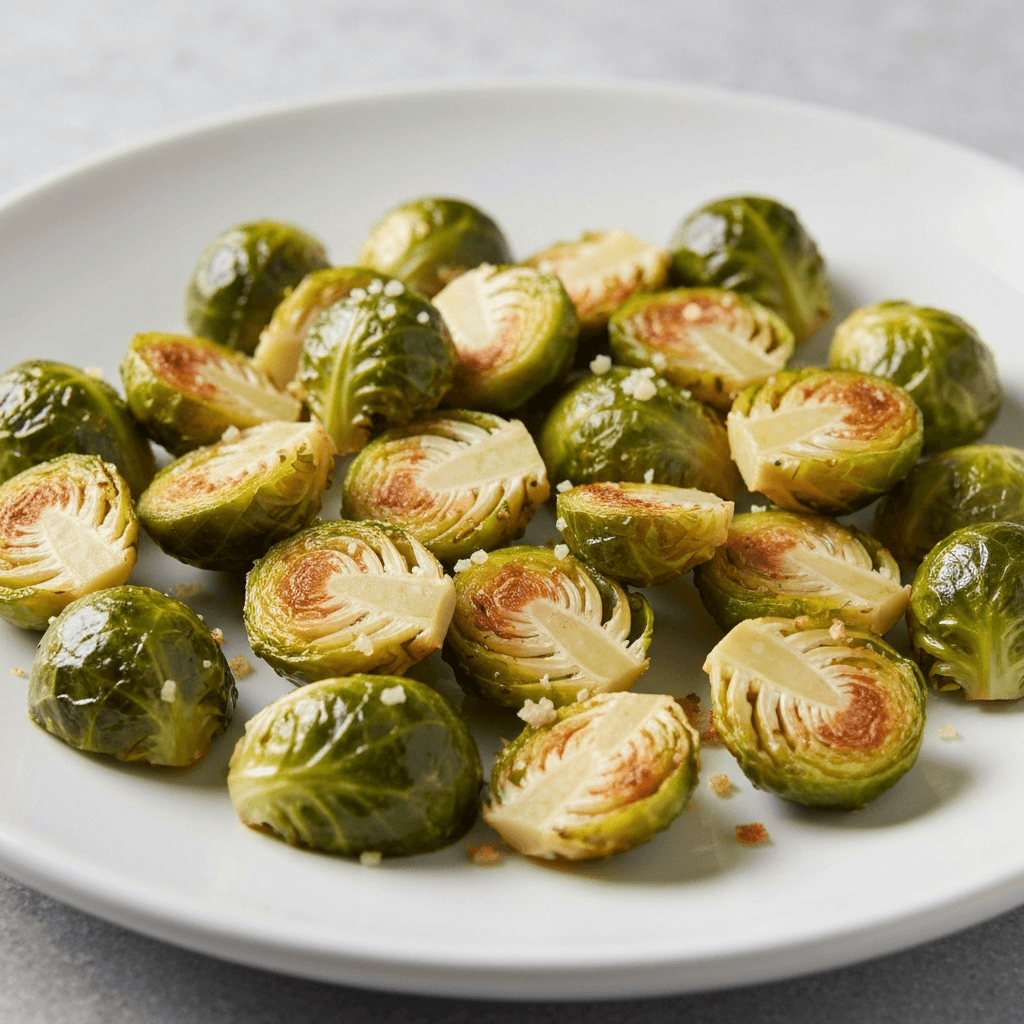 Crispy Parmesan Garlic Brussels Sprouts Bites