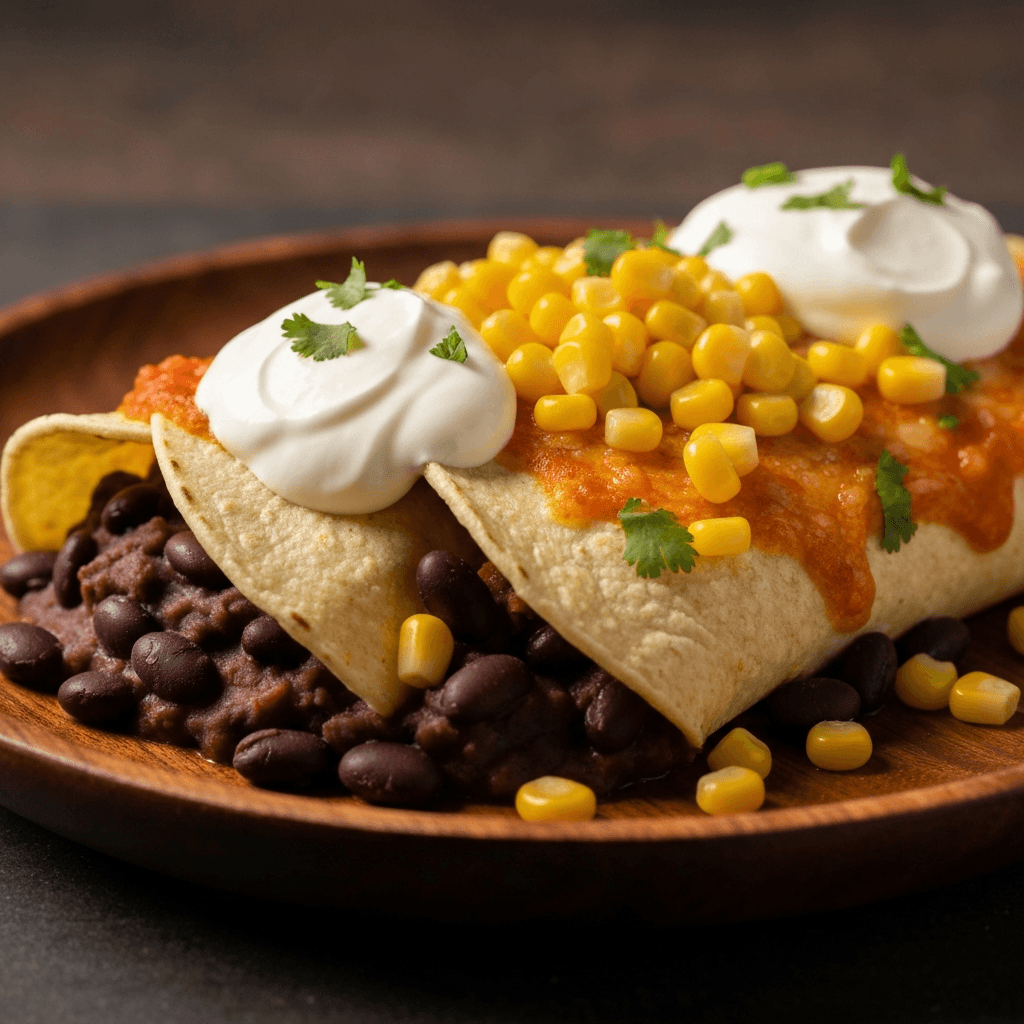 Spicy Black Bean and Corn Enchiladas