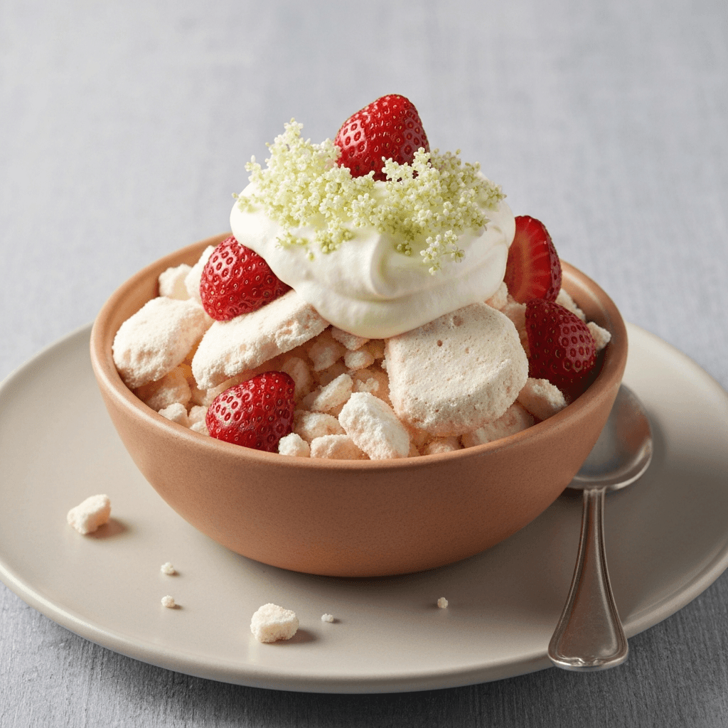 Eton Mess with Strawberries & Elderflower