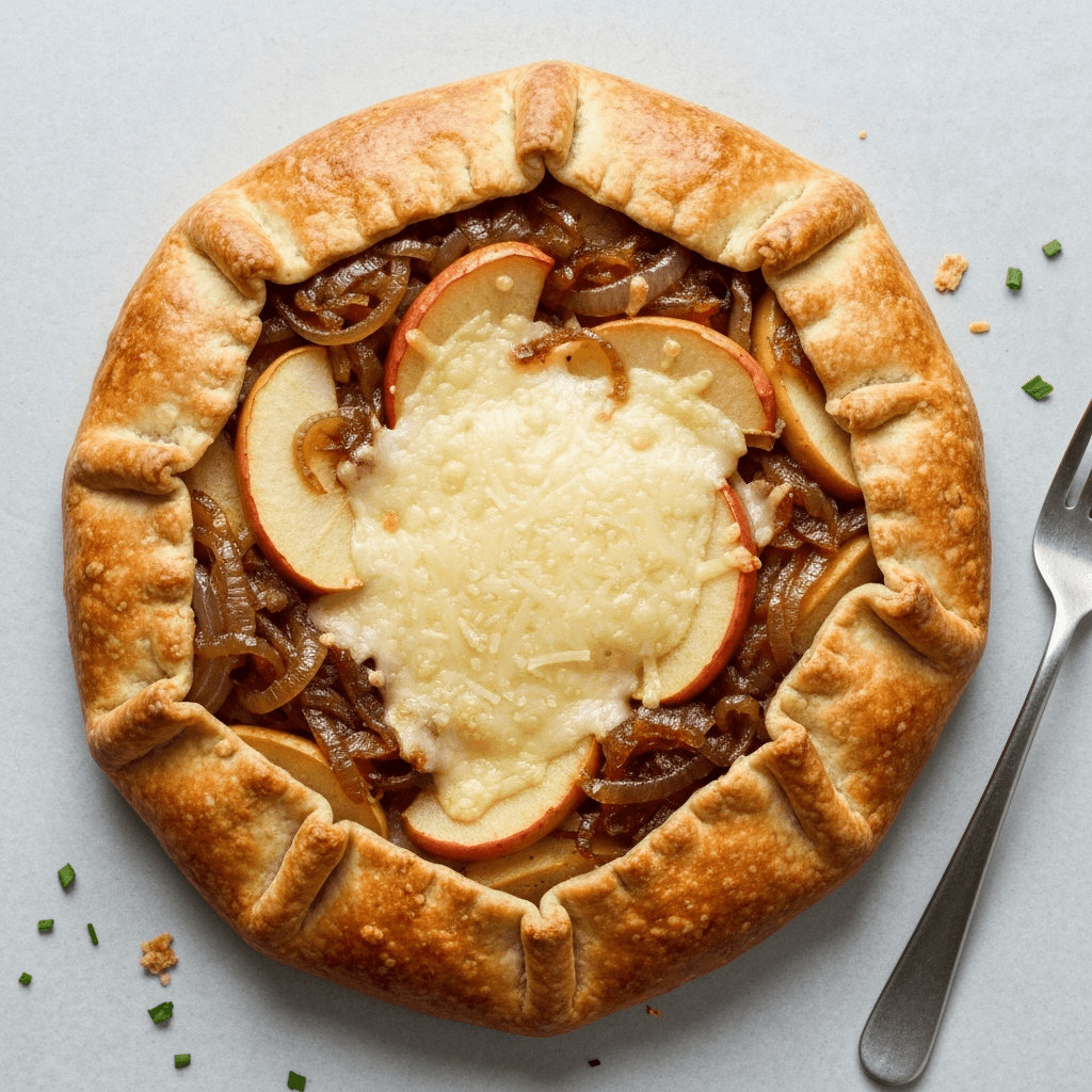 French Onion Soup and Apple Galette