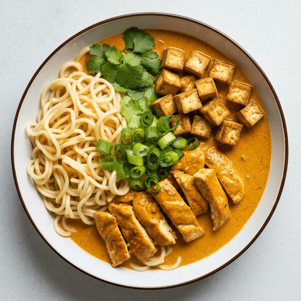 Satay Peanut Butter Curry Noodle Bowl